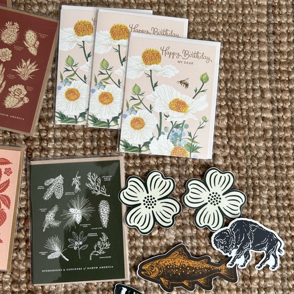 Assorted Botanical Greeting Cards, Stickers, Notepad - Picture 4 of 4